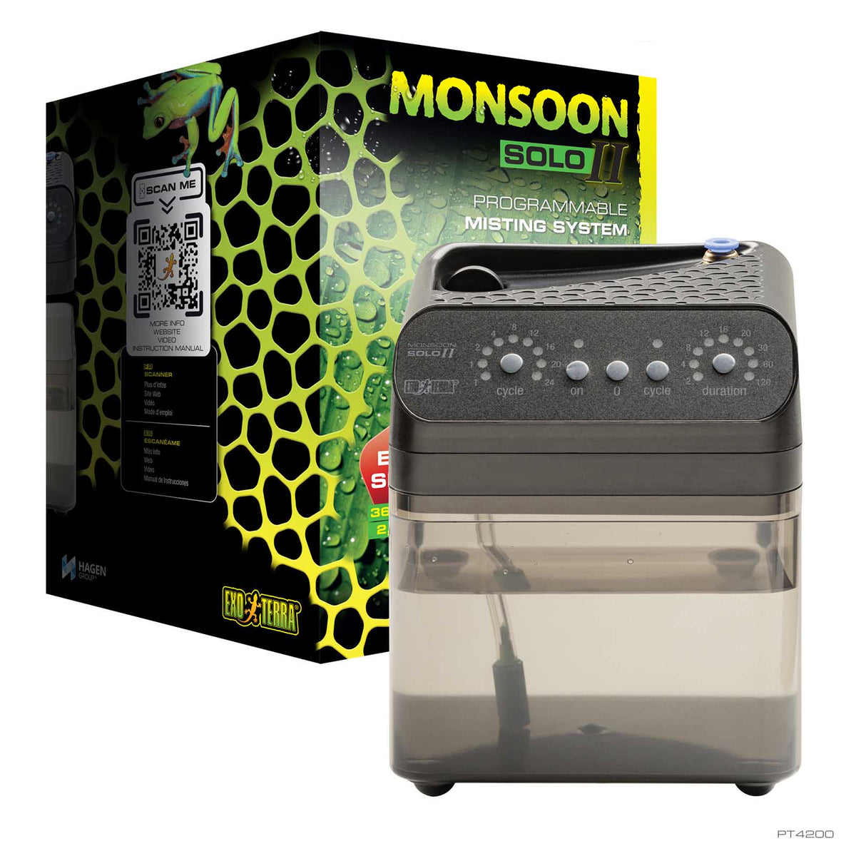 Exo Terra Monsoon Solo II programmable misting system PT4200, 1.5 litre reservoir | PeekAPaw Pet Supplies