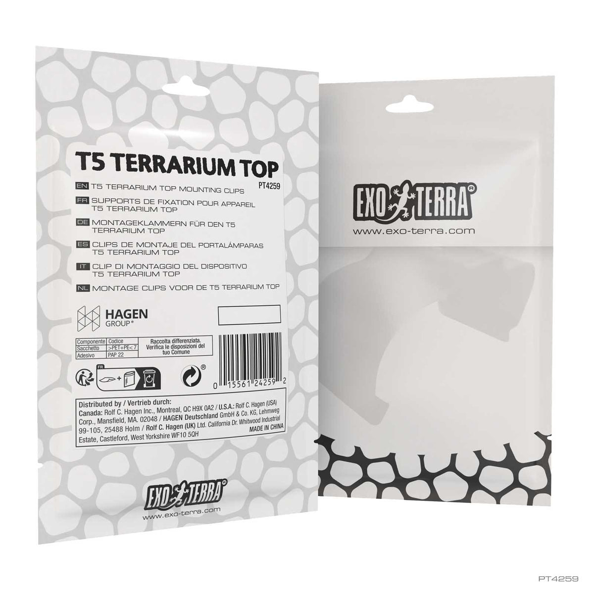 Exo Terra T5 mounting clip fitted inside a vivarium ventilation strip