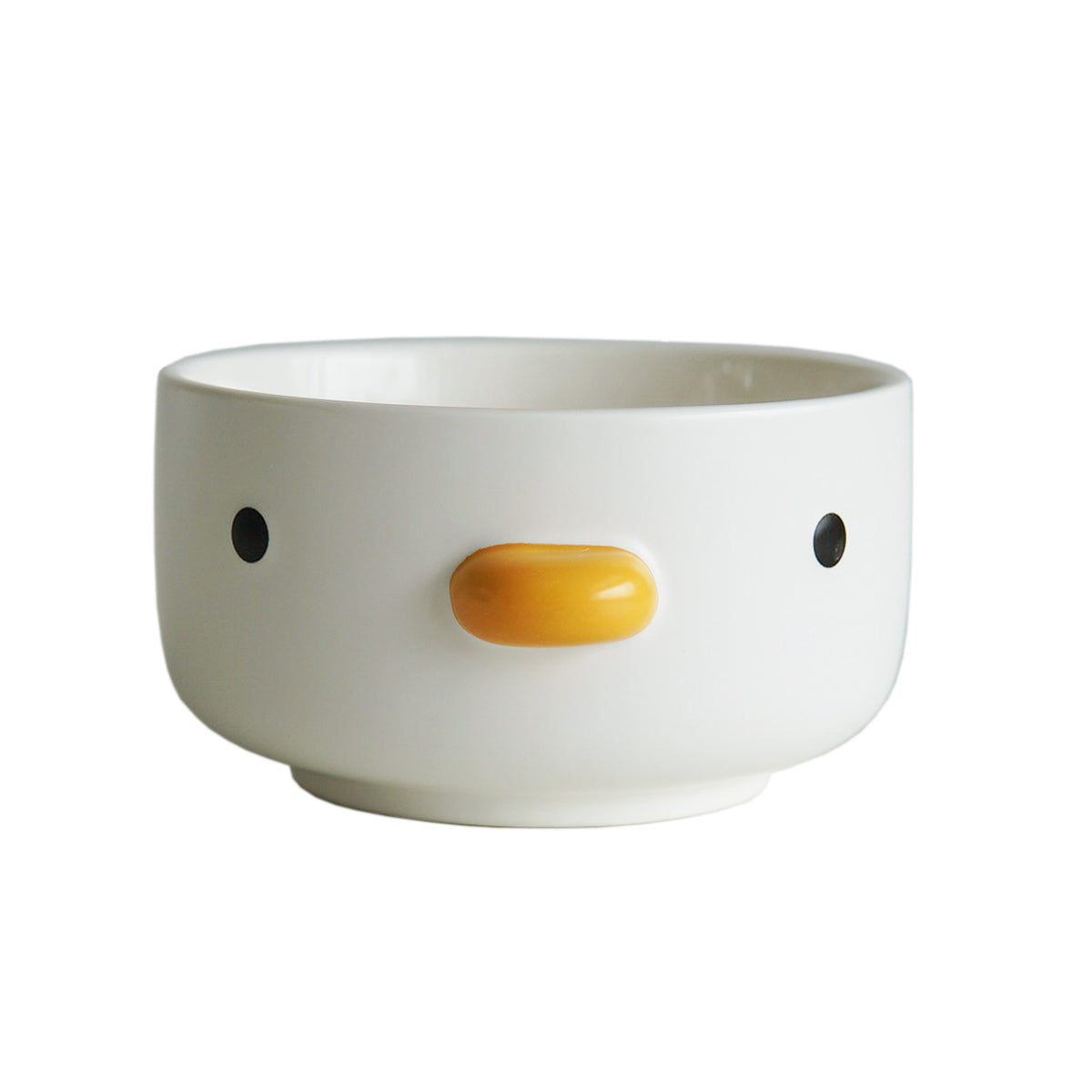 Purroom Chick Ceramic Rice Bowl, 400 ml white ceramic bowl with chick face