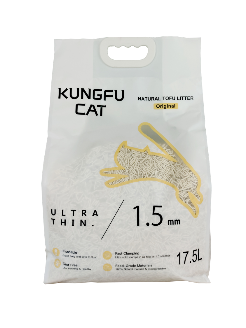 KUNGFU CAT Natural Tofu Litter - Original 17.5L/6.5kg | PeekAPaw Pet Supplies