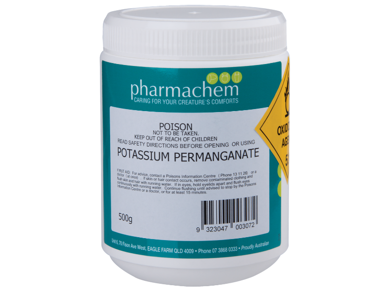 Pharmachem Potassium Permanganate Condy's Crystals 500g tub