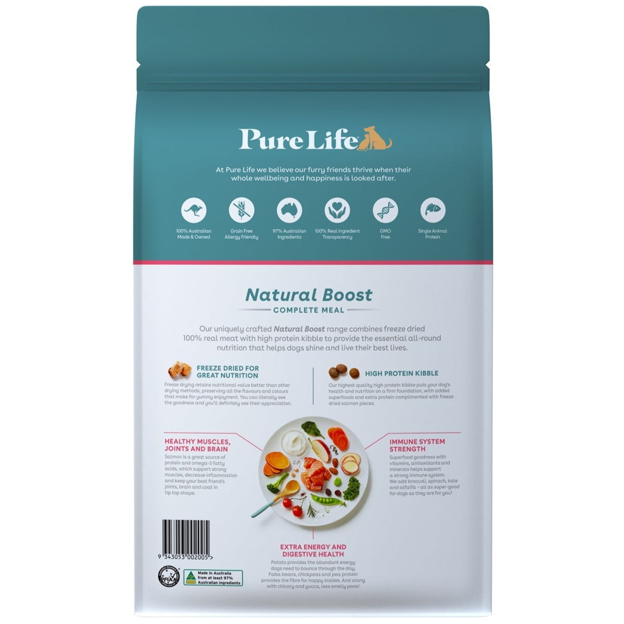 Pure Life Natural Boost Dry Dog Food Puppy Tasmanian Salmon