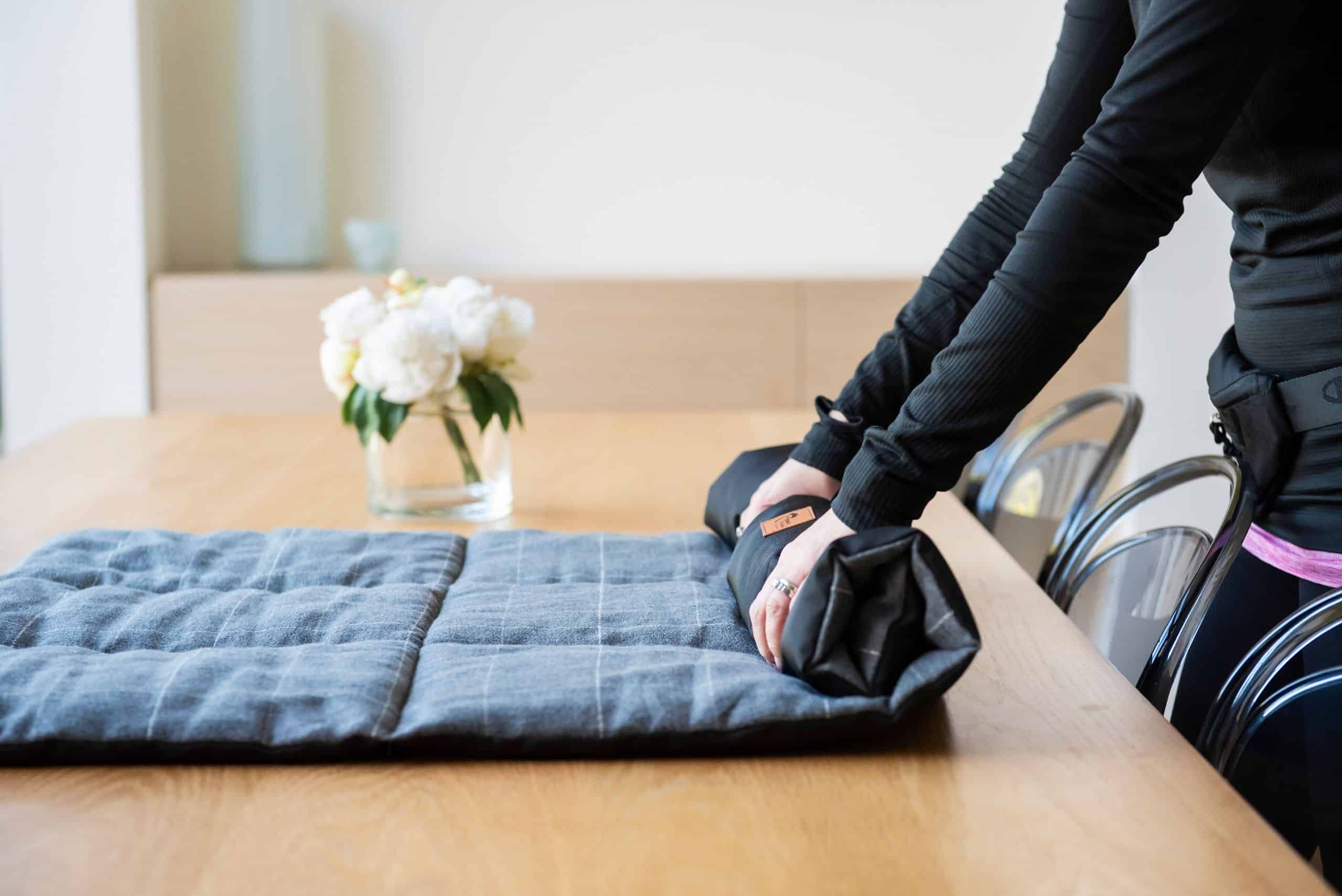 Superior Pet Goods Rollup Pet Travel Mat laid flat