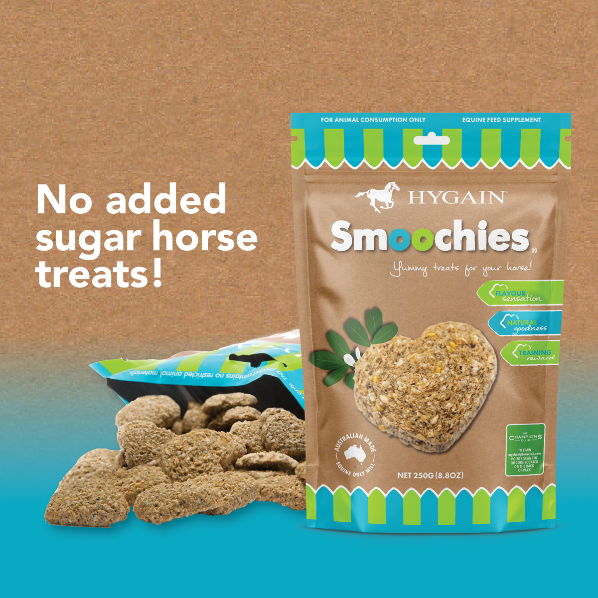Hygain Smoochies heart shaped horse treats, no added sugar