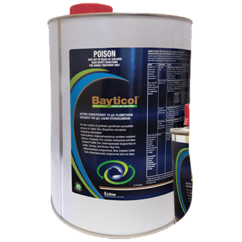 Elanco Bayticol Cattle Dip and Spray 5L drum front of pack