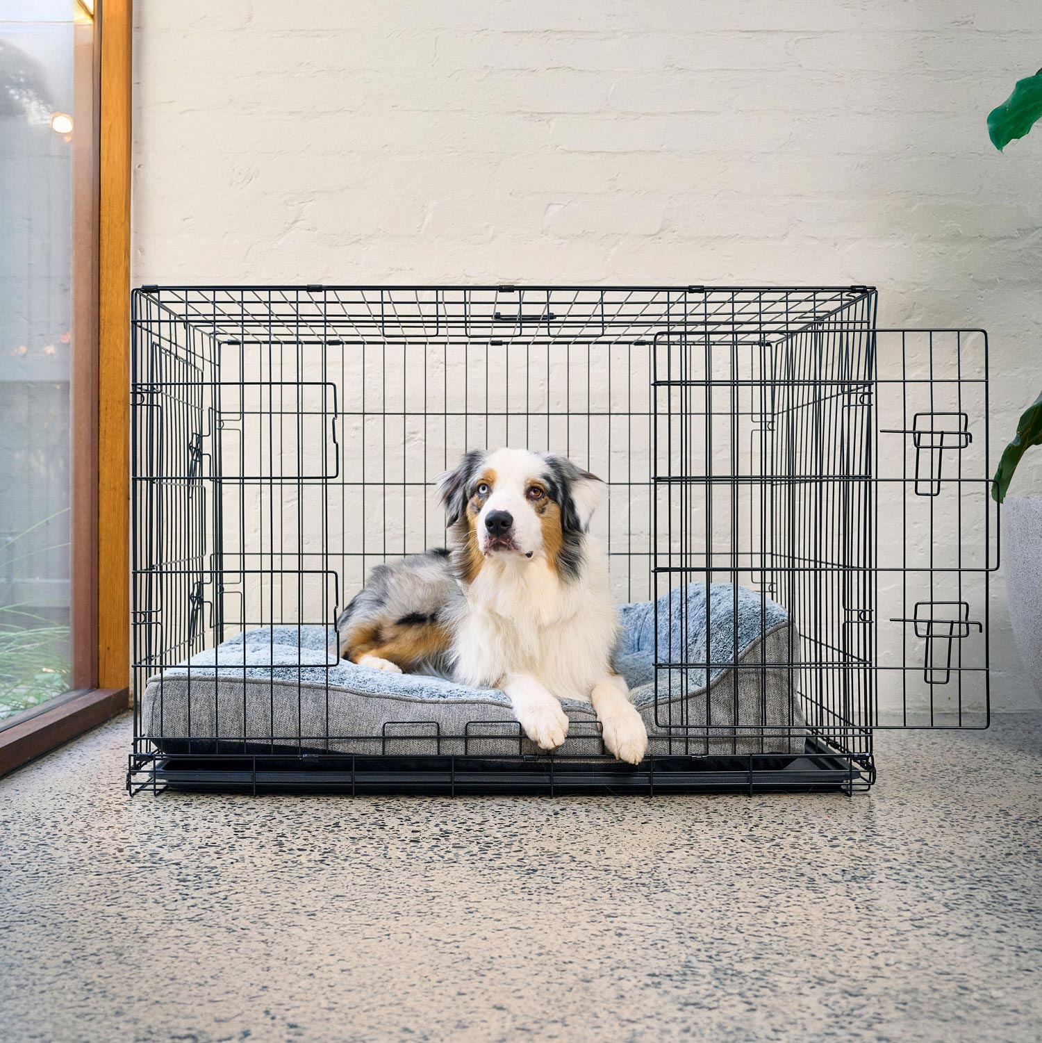 Superior Pet Goods SnugSide Crate Dog Bed fitted inside a dog crate