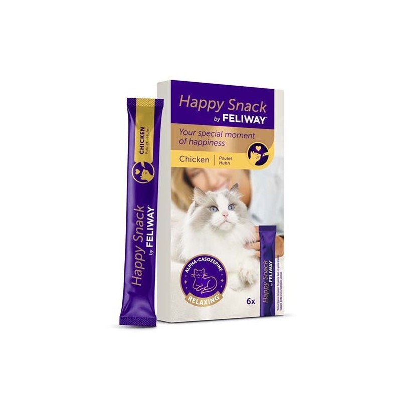 Feliway Happy Snack Chicken Calming Cat Treats front of pack