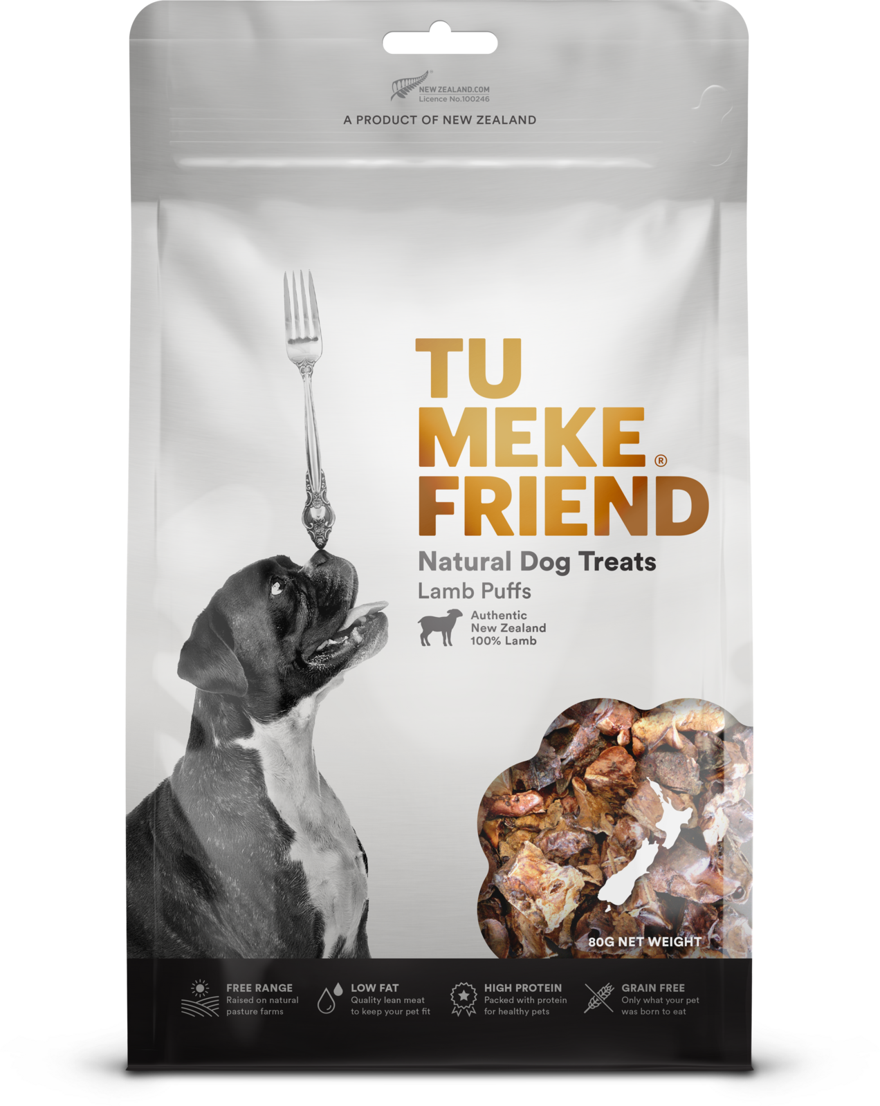 TU MEKE FRIEND Air-Dried Natural Dog Treats Lamb Puffs - 80g | PeekAPaw Pet Supplies
