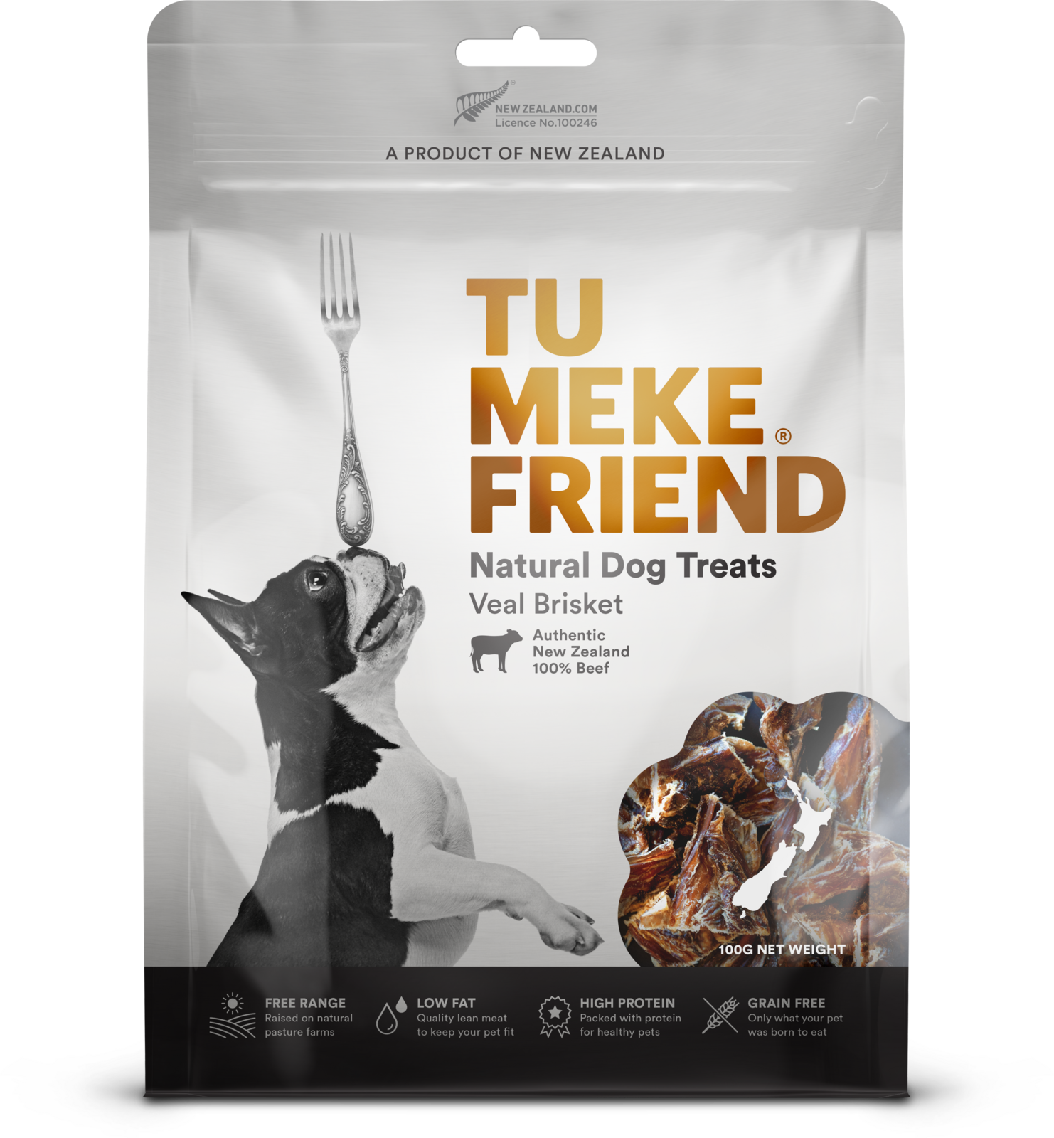 TU MEKE FRIEND Air-Dried Natural Dog Treats Veal Brisket - 100g | PeekAPaw Pet Supplies