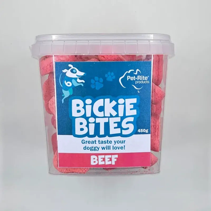 Pet-Rite Beef Bickie Bites dog treats 450g resealable bag