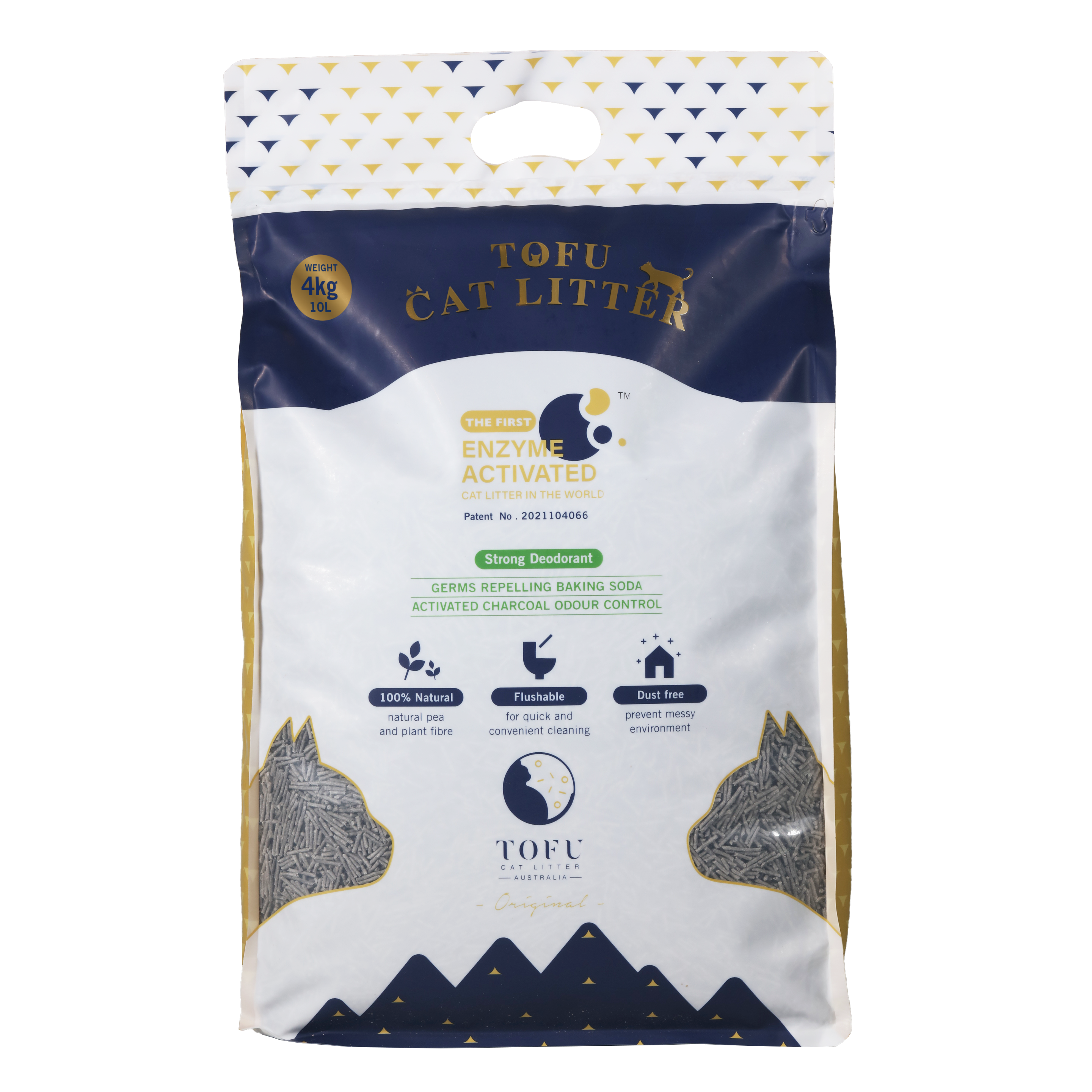 Tofu Cat Litter Australia Original 4kg bag standing upright, front of pack
