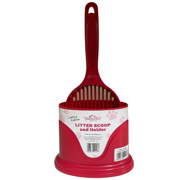 Trouble and Trix Cat Litter Scoop with Holder