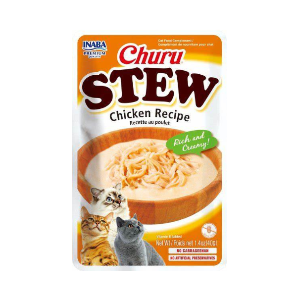 Inaba Churu Stew Chicken Recipe, front of the current 40g pouch