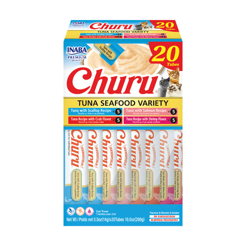 Inaba Cat Treat Churu Puree Tuna & Seafood Varieties
