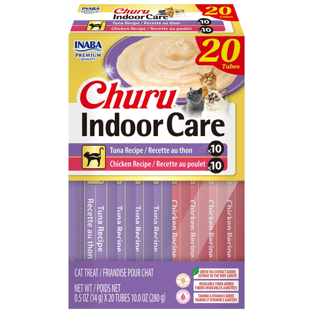 Inaba Cat Treat Churu Puree Indoor Care Tuna & Chicken Variety