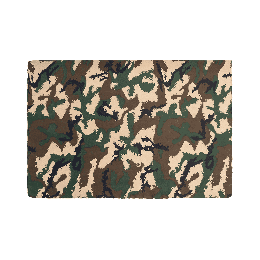Camouflage print canvas swatch used on the Superior Pet Goods Camo Dog Mat