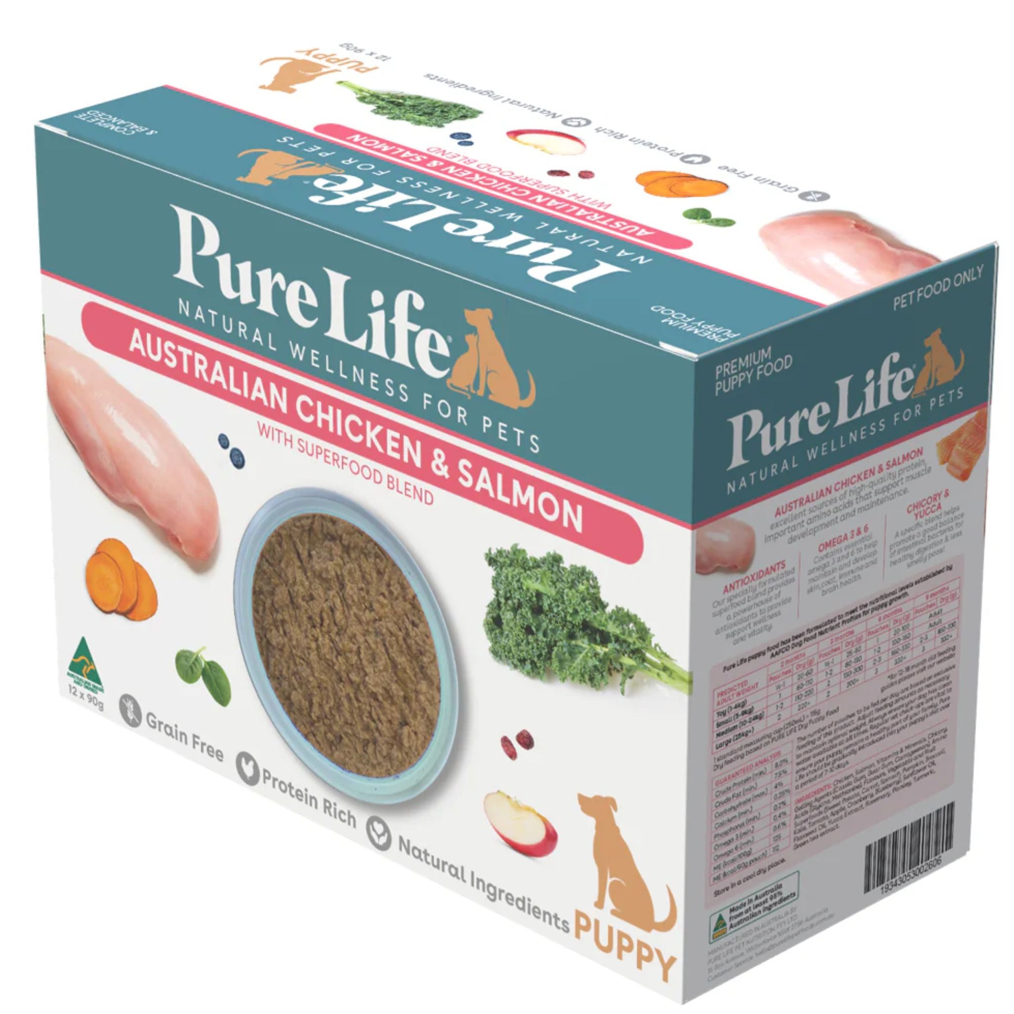Pure Life Wet Puppy Food Australia Chicken & Salmon Pate
