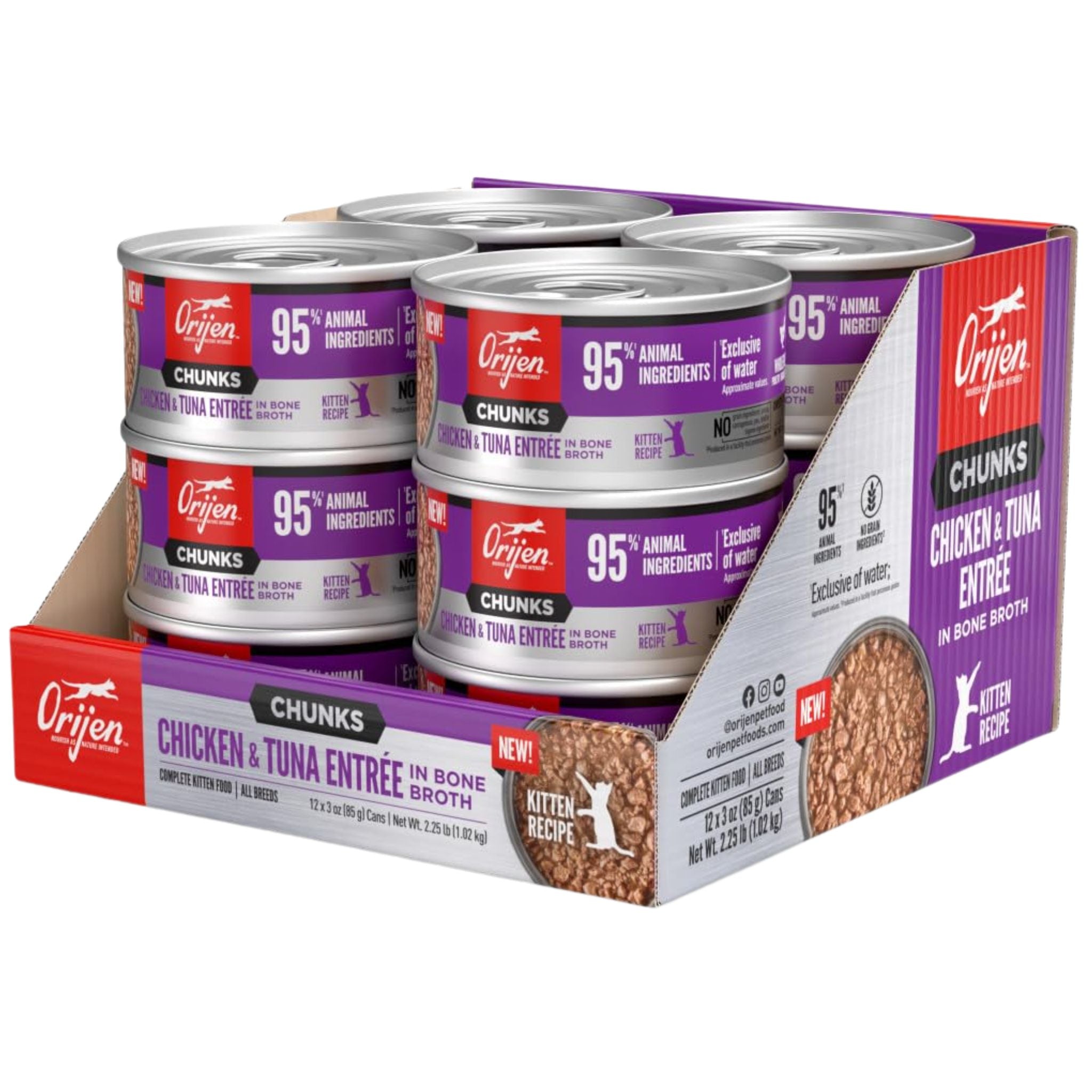 Orijen Wet Kitten Food Chunks & Shreds Chicken and Tuna Entree