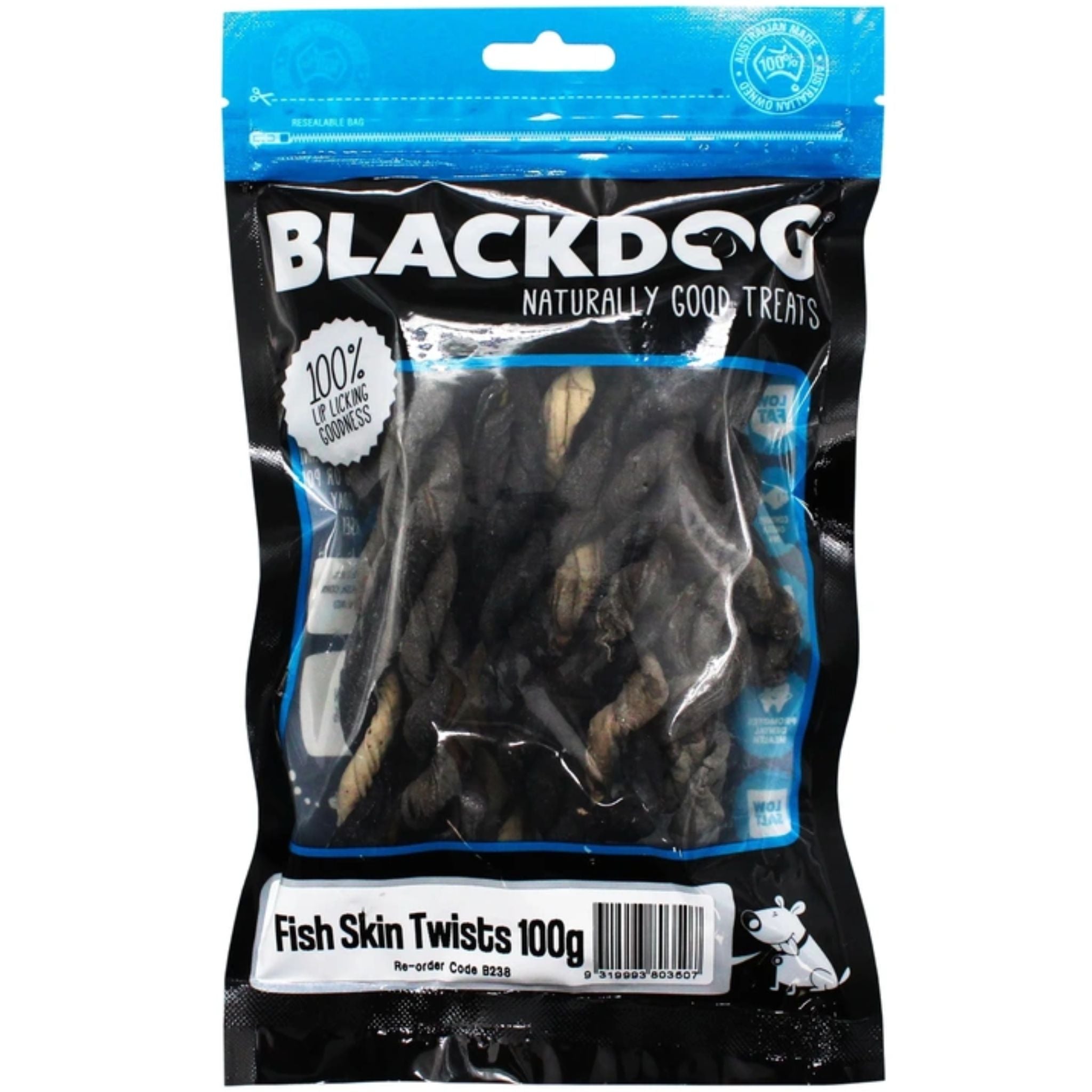 BlackDog Fish Skin Twists Dog Treats