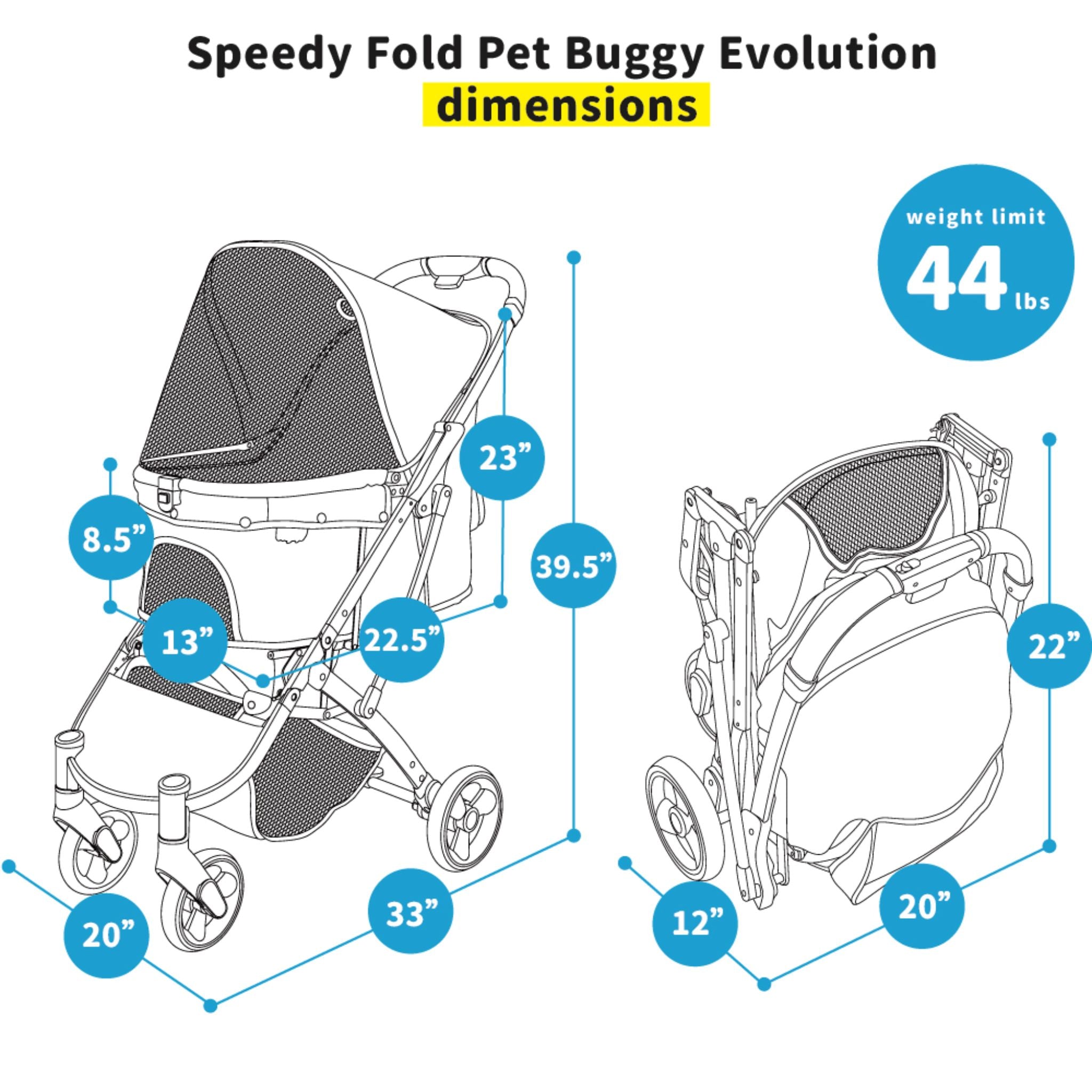 Ibiyaya Evolution Speedy Fold Pet Buggy Stroller