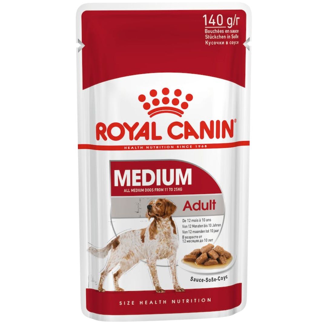 Royal Canin Medium Adult 140gx10 Pouches | PeekAPaw Pet Supplies