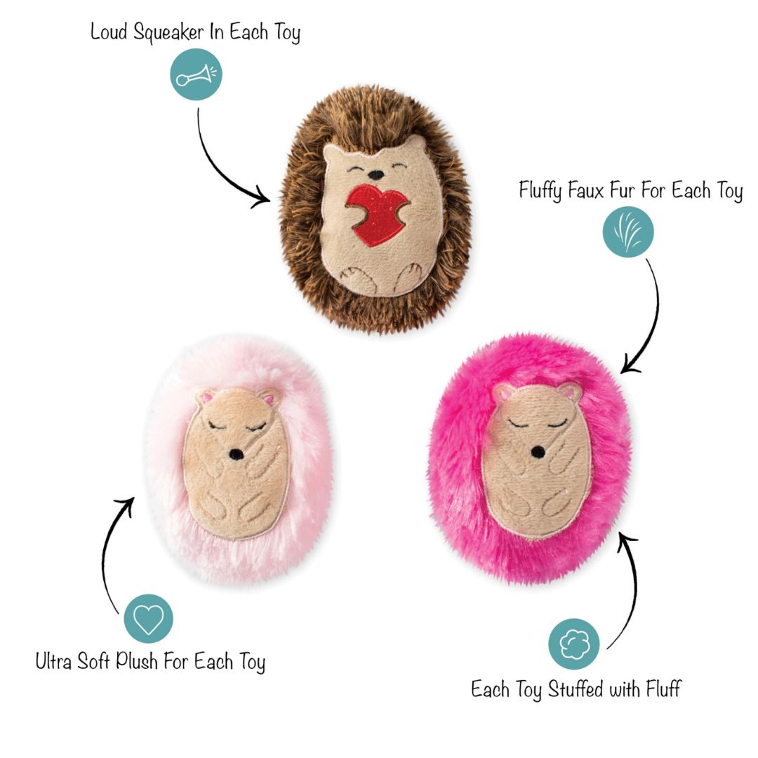 Fringe Studio Dog Toy Set Hedge-Hugs & Kisses 3 Pieces | PeekAPaw Pet Supplies