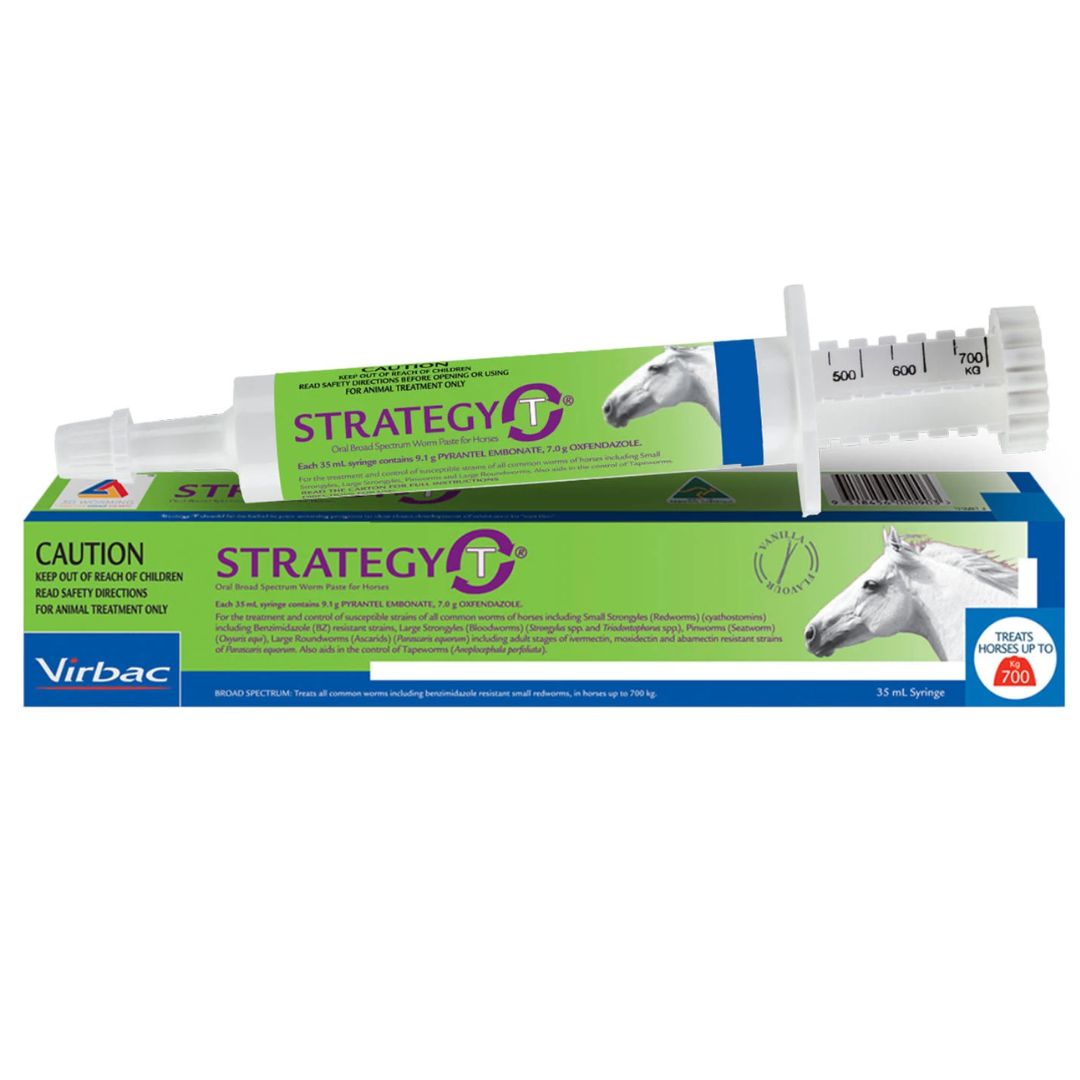 Virbac Strategy T Unique Broad-Spectrum Wormer for Horses - 35ml | PeekAPaw Pet Supplies
