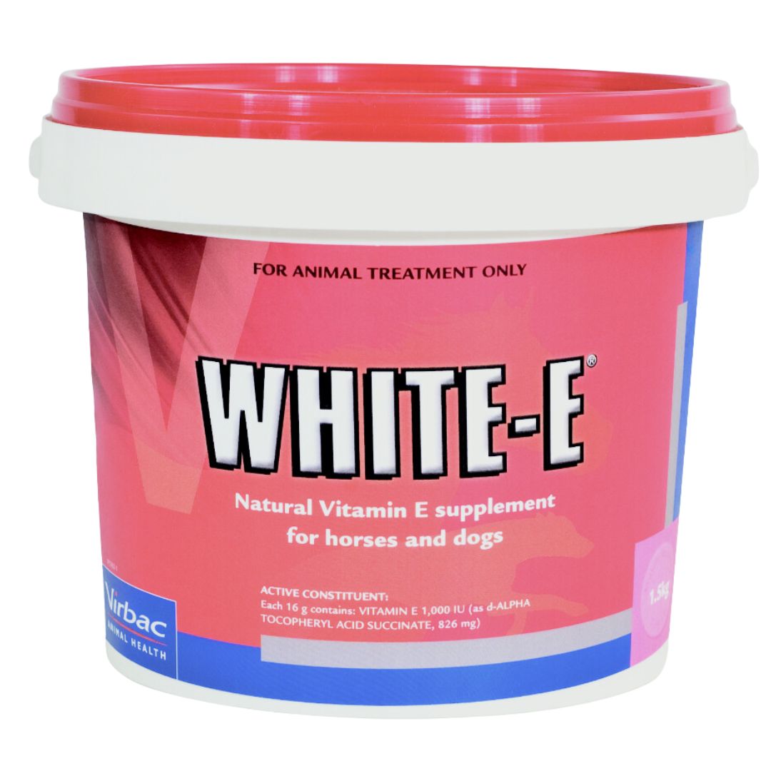 Virbac White-E Vitamin Supplements for Horses and Dogs - 1.5kg | PeekAPaw Pet Supplies