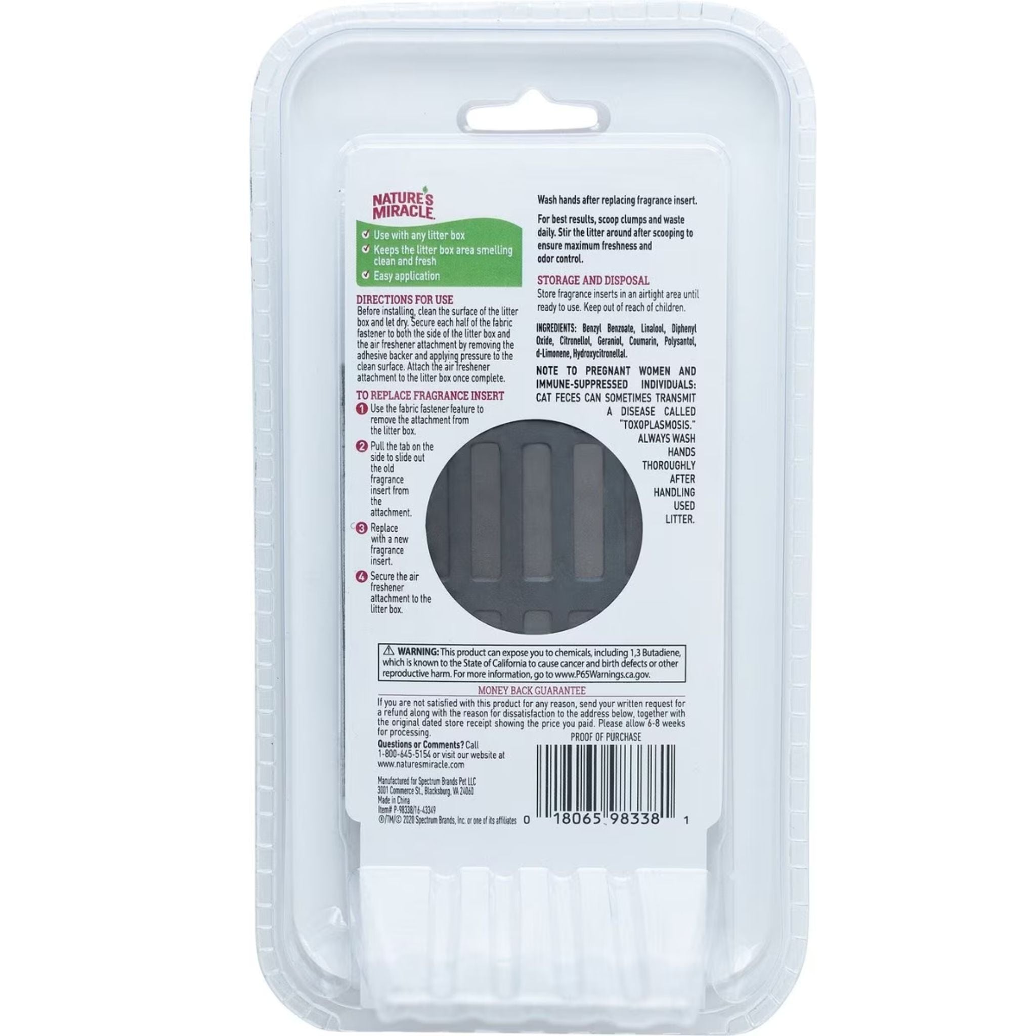 Nature's Miracle Cat Litter Box Air Freshener Attachment & Fragrance Inserts | PeekAPaw Pet Supplies