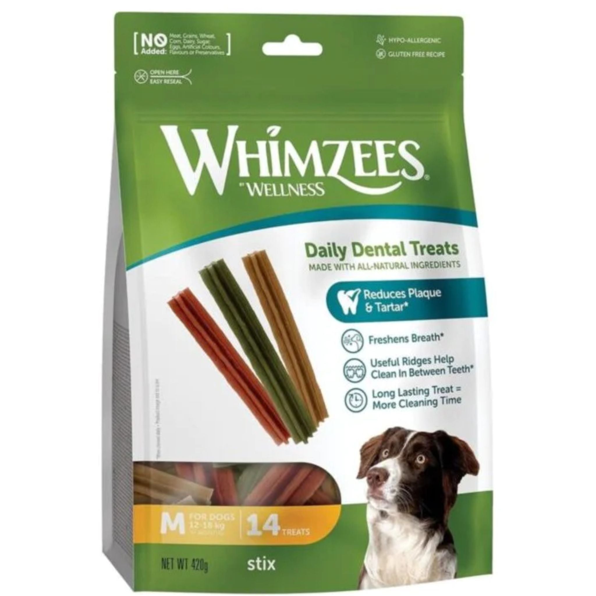 Whimzees Dental Dog Treats Stix - Medium 14 | PeekAPaw Pet Supplies