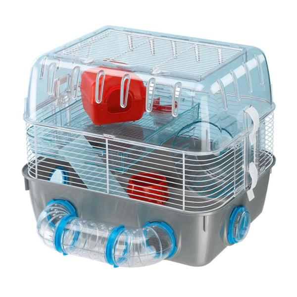Ferplast COMBI 1 FUN Hamster Cage on Two Floors with Playing Area - 40.5 x 29.5 x H 32.5cm | PeekAPaw Pet Supplies