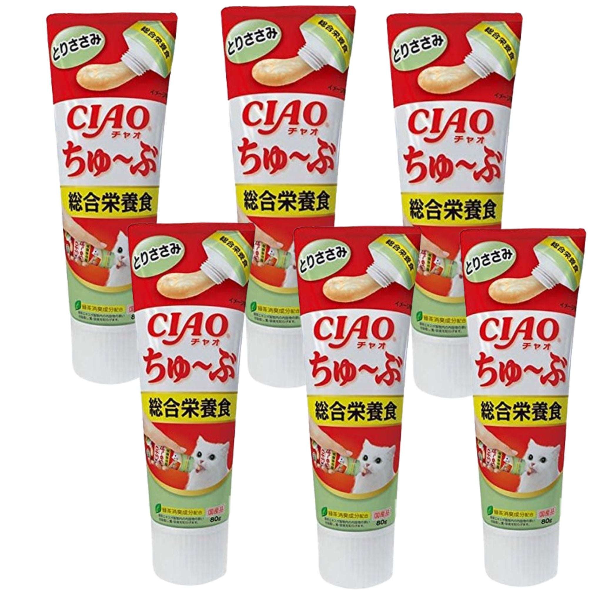 Ciao Cat Treats Churu Tube Chicken Recipe 80g x 6| PeekAPaw Pet Supplies