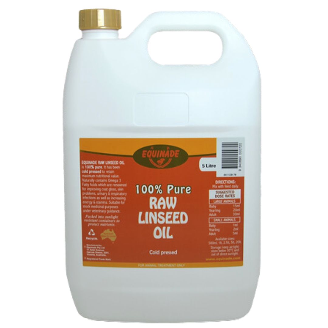 Equinade Pure Raw Linseed Oil - 5L | PeekAPaw Pet Supplies