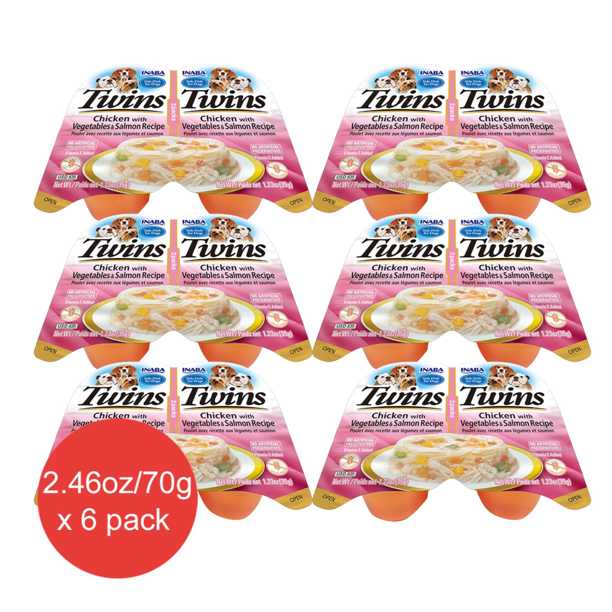 Inaba Dog Treat Twin Packs Chicken with Vegetables & Salmon Recipe | PeekAPaw Pet Supplies