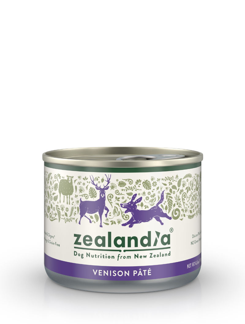 ZEALANDIA Premium Wet Dog Food Venison Pate – front of can