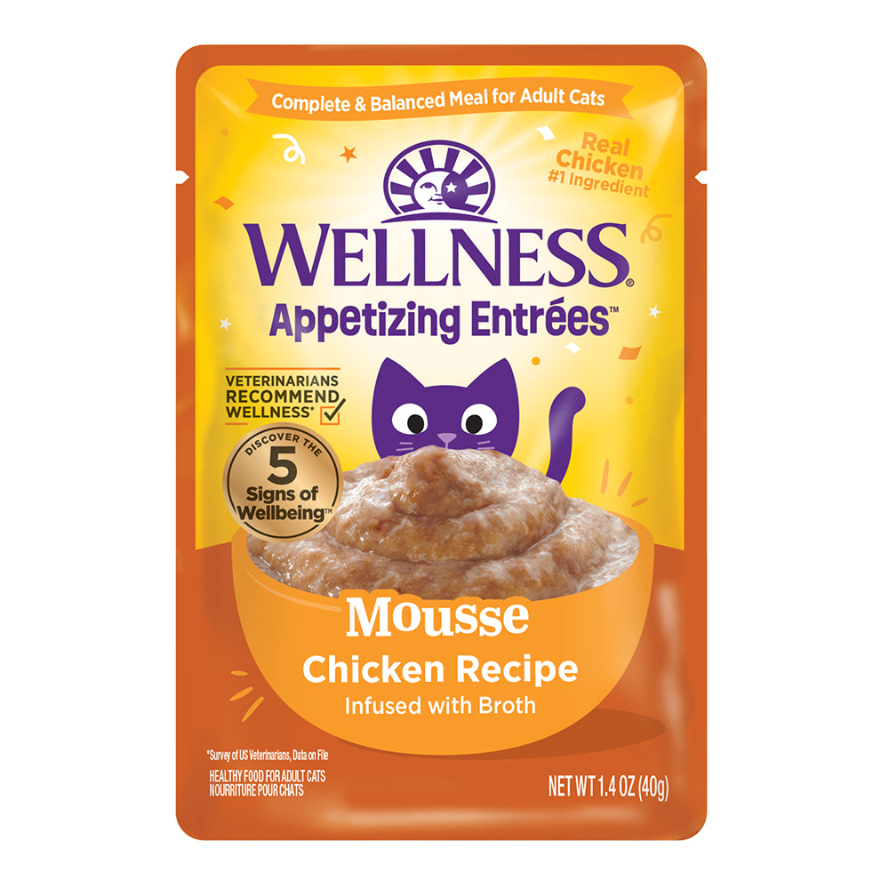 Wellness Appetizing Entrees Mousse Chicken 40g cat food pouch