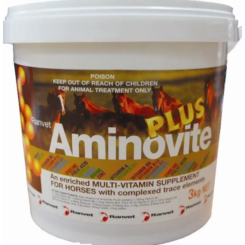 Ranvet Aminovite Plus horse multivitamin powder, 3kg tub