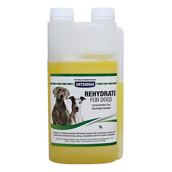 Vetsense Rehydrate Electrolyte for Dogs and Greyhounds front of pack