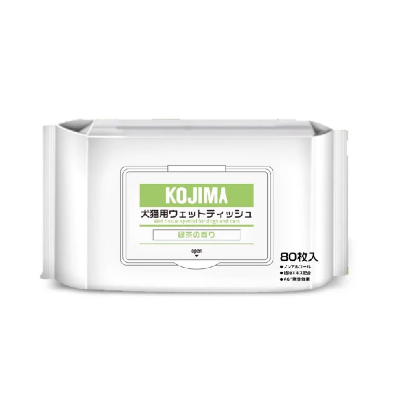 Kojima Pet Wipes 80 Pieces - Green Tea | PeekAPaw Pet Supplies