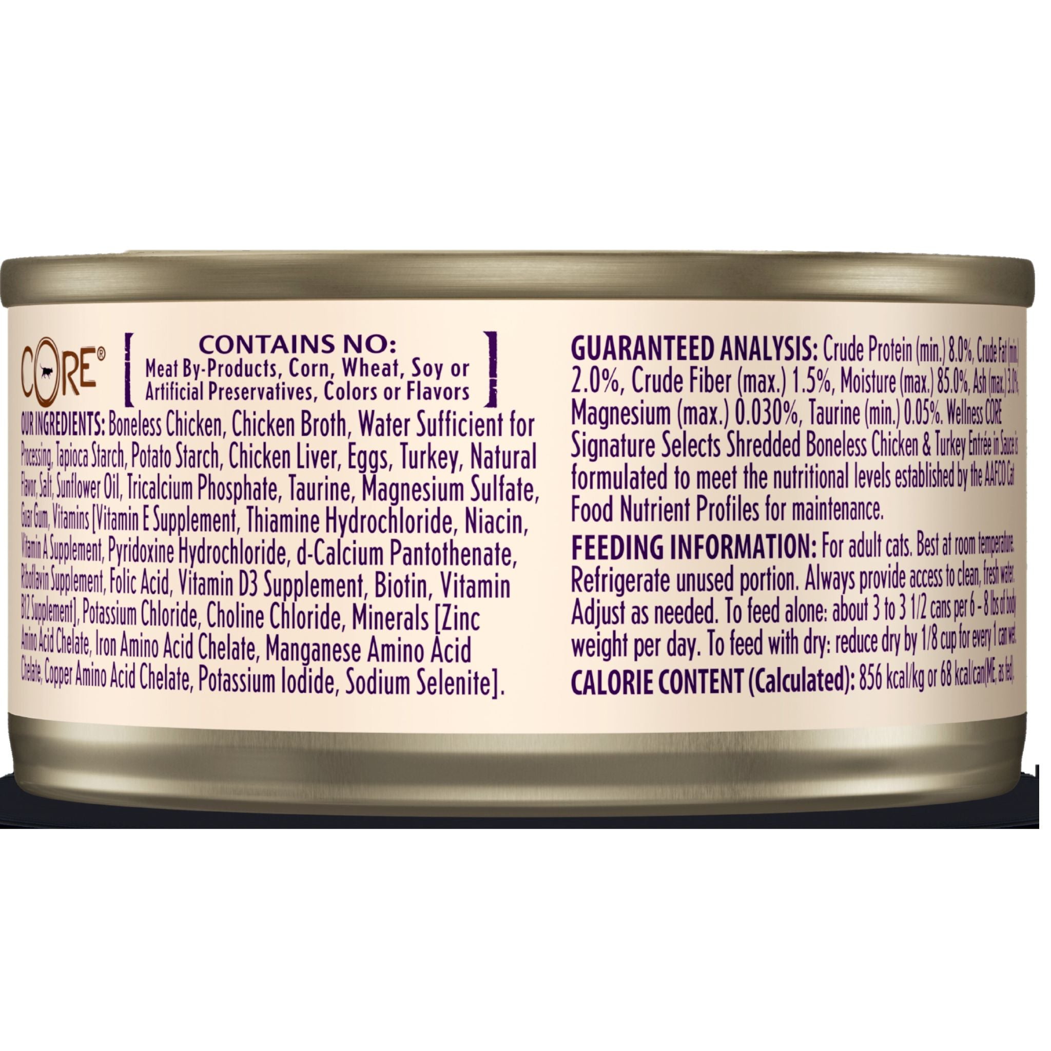 Wellness Core Wet Cat Food Signature Selects Shredded Boneless Chicken & Turkey by Peekapaw