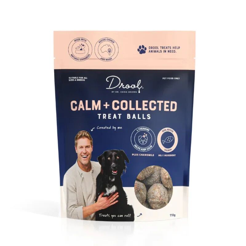 Drool by Dr Chris Brown Calm + Collected Salmon Treat Balls 110g pack front