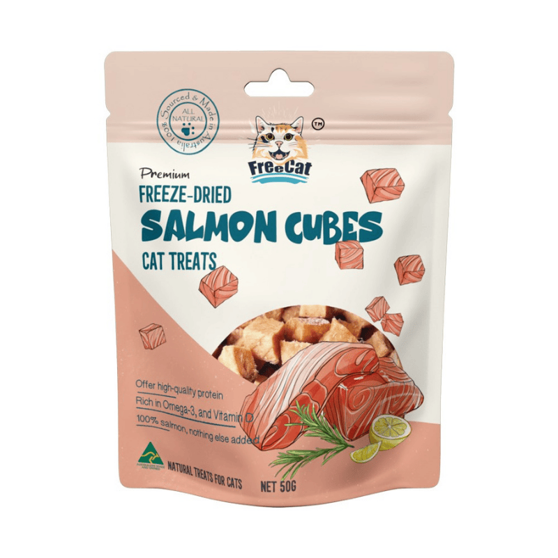 FreeCat Freeze Dried Salmon Cube Cat Treats pack front