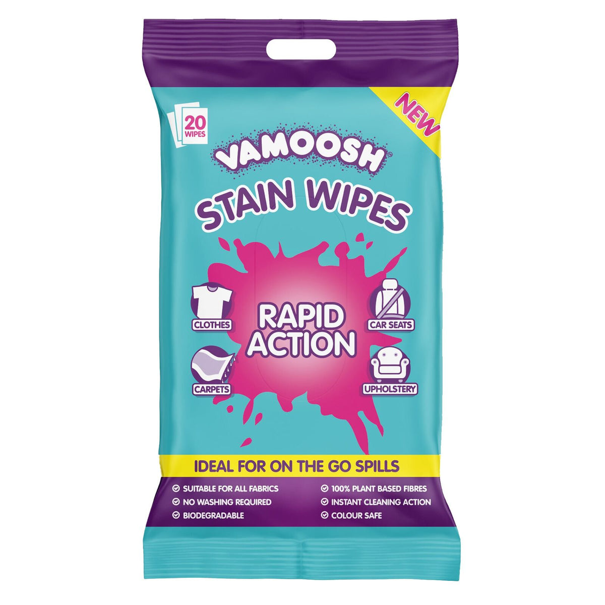 Vamoosh Stain Wipes front of pack