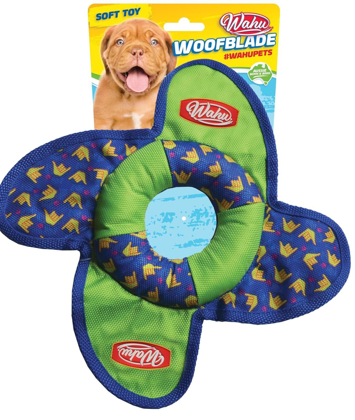 Wahu Pet Woofblade dog toy in retail packaging