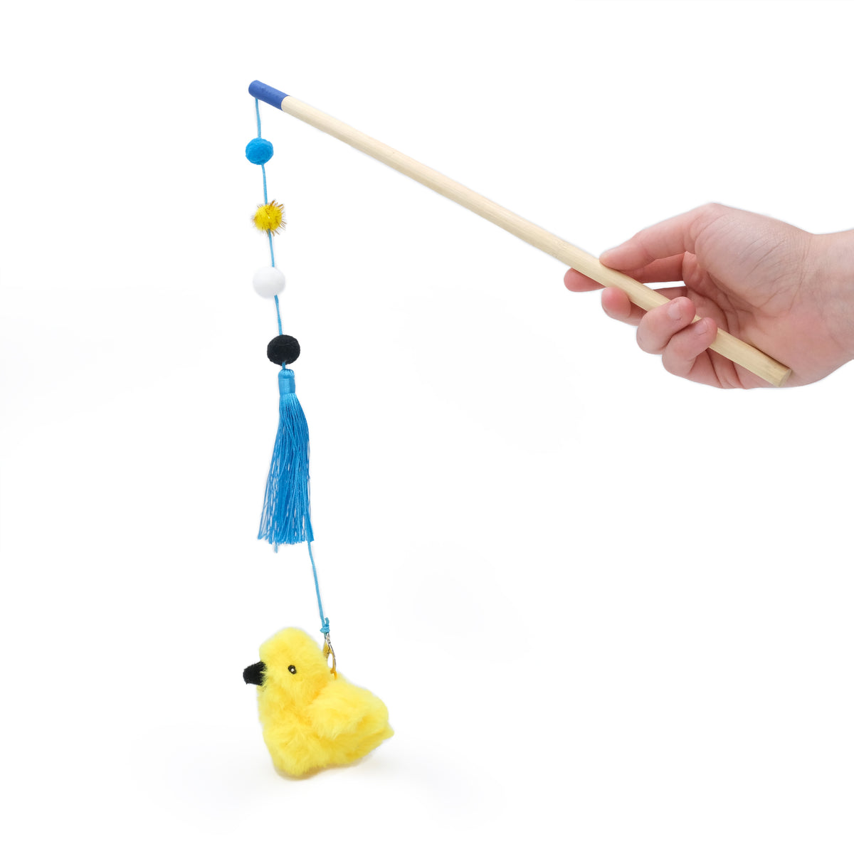 Zippy Paws ZippyClaws ZippyStick Bird cat wand toy with bamboo handle, feathers and pompoms