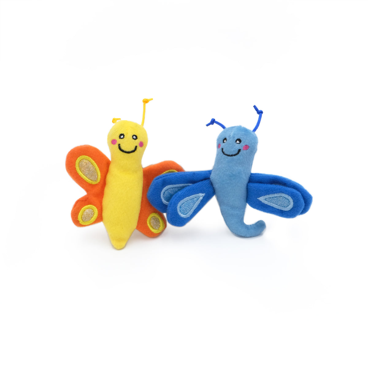 Zippy Paws ZippyClaws 2 Pack butterfly and dragonfly plush catnip cat toys