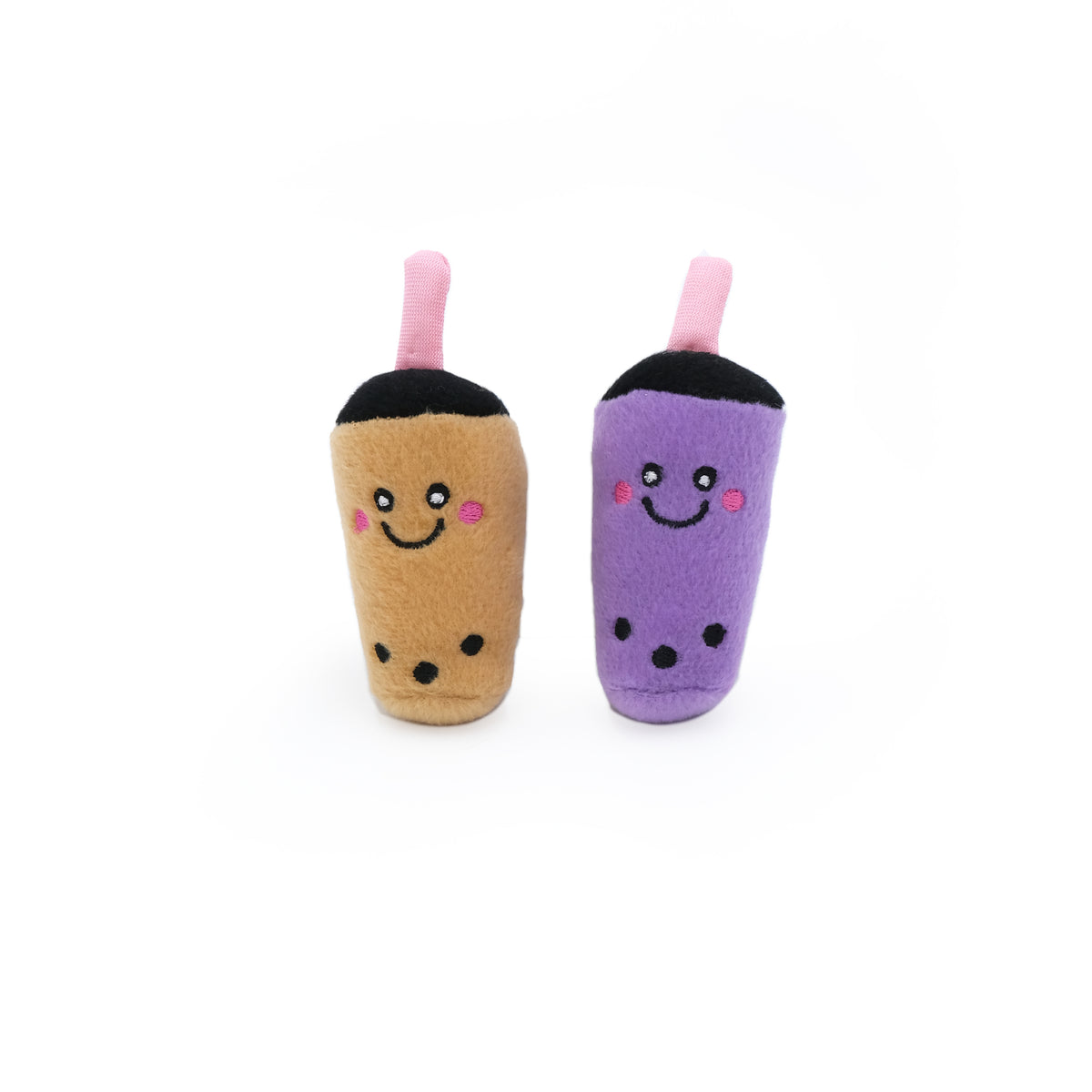 Zippy Paws ZippyClaws NomNomz milk tea and taro plush catnip cat toy two pack