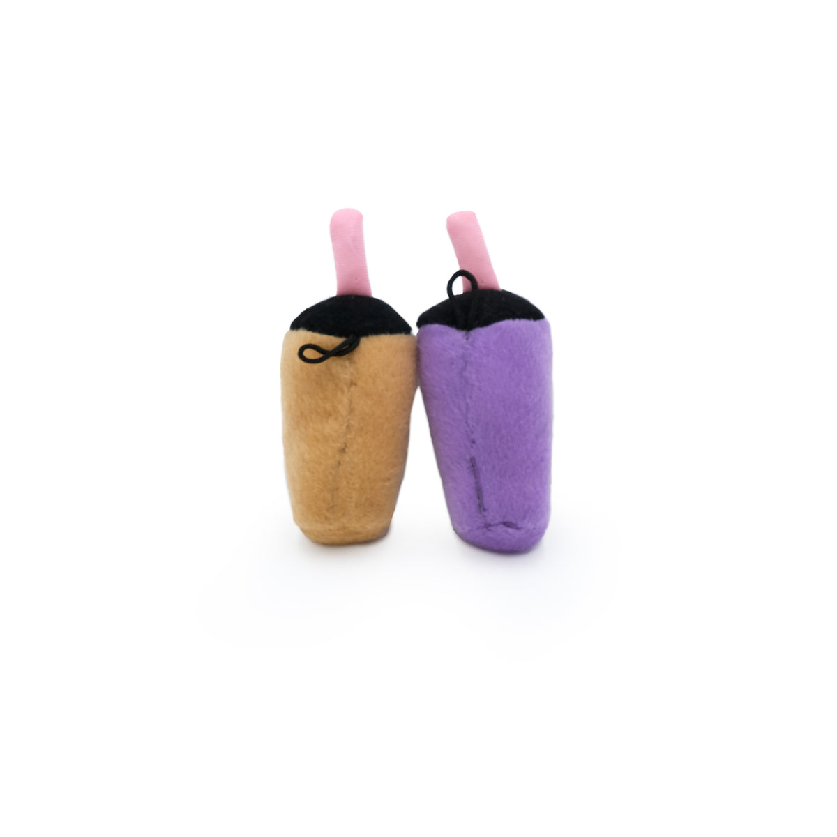 ZippyClaws NomNomz milk tea and taro cat toys showing the attachment loops