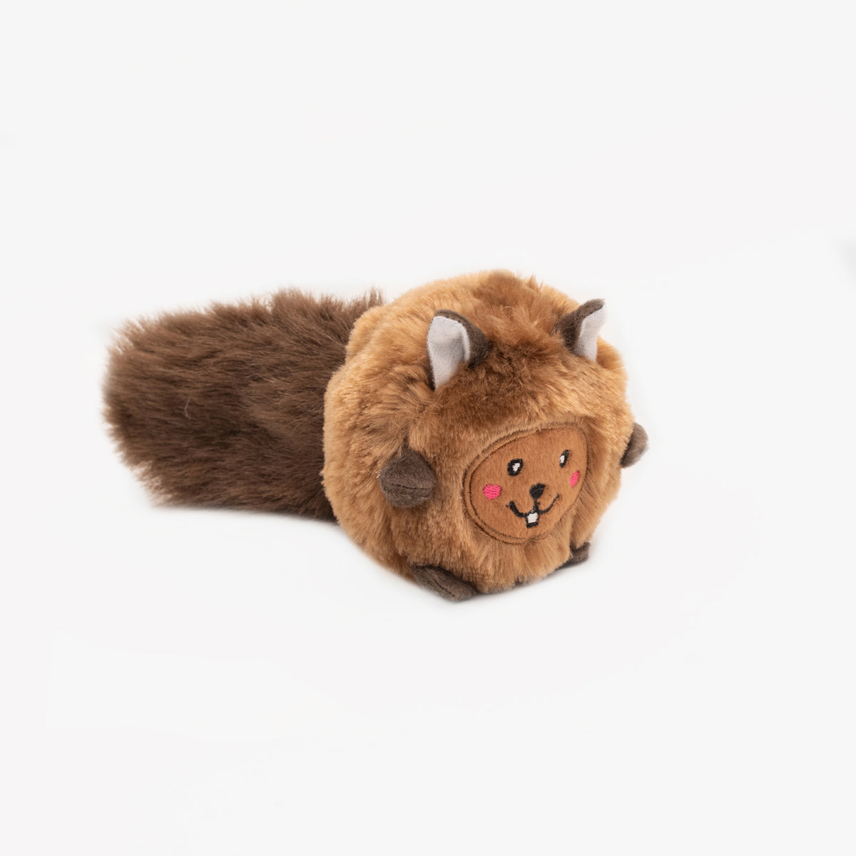 Zippy Paws Bushy Throw Squirrel, stuffed plush dog toy with a long bushy tail