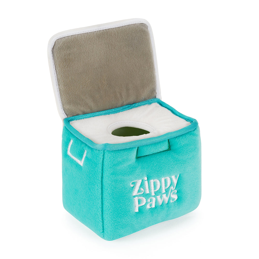 Zippy Burrow Ice Chest with the squeaky can shaped Miniz toys pulled out